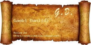 Gaebl Daniló névjegykártya